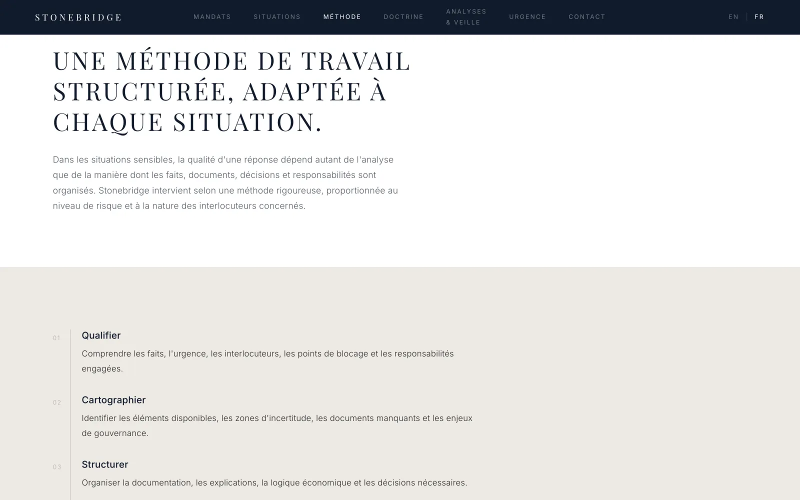 Stonebridge - Site vitrine pour un consultant en conformité financière — visuel 3 sur 3