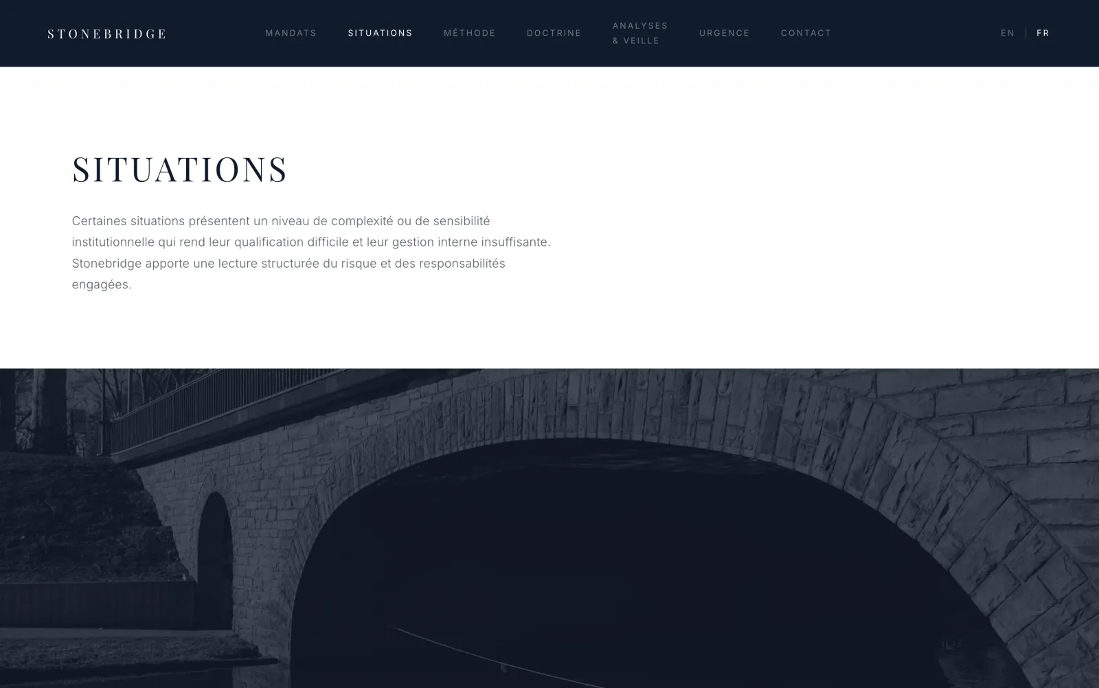 Stonebridge - Site vitrine pour un consultant en conformité financière — visuel 2 sur 3